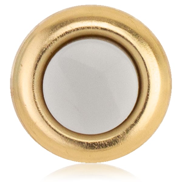 Newhouse Hardware Round Unlighted Wired Replacement Door Chime Push Button, Gold Rim with White Center FMB - main